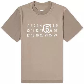 Футболка Mm6 Maison Margiela Number Logo T-Shirt, цвет Taupe