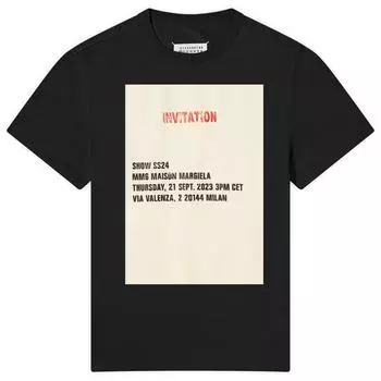 Футболка Mm6 Maison Margiela Show Invitation Logo T-Shirt, черный