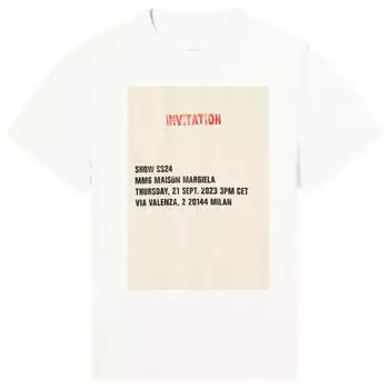 Футболка Mm6 Maison Margiela Show Invitation Logo T-Shirt, цвет Off White
