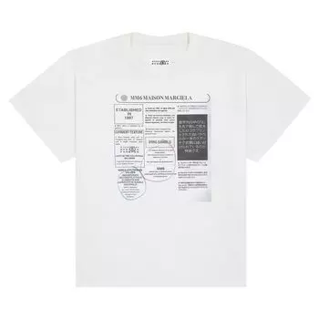 Футболка MM6 Maison Margiela T-Shirt Off White, кремовый