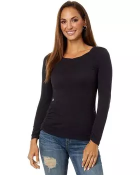 Футболка Mod-o-doc Slub Jersey Long Sleeve Twisted Scoop Neck, цвет Grit Gray