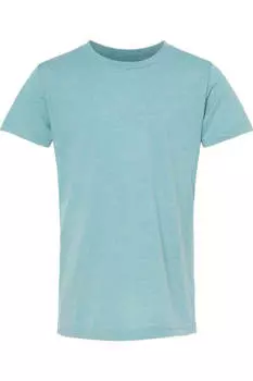 Футболка молодежная BELLA + CANVAS CVC Jersey, цвет heather blue lagoon