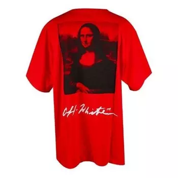 Футболка mona lisa oversized t-shirt 'red' Off-White, красный