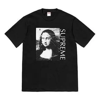 Футболка mona lisa printing short sleeve black Supreme, черный