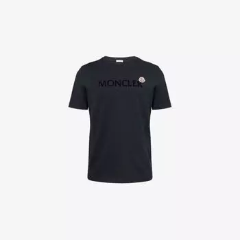 Футболка Moncler с аппликацией логотипа, синий