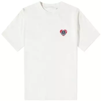 Футболка Moncler с логотипом в форме сердца, белый