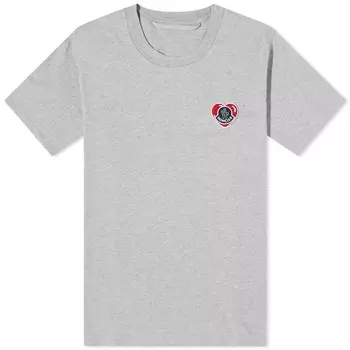 Футболка Moncler с логотипом в форме сердца, серый
