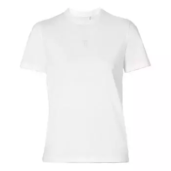 Футболка monogram motif embroidered logo cotton short sleeve white Burberry, белый