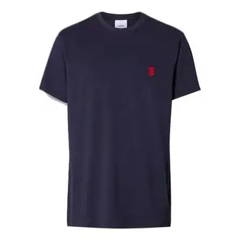 Футболка monogram motif pattern cotton male blue Burberry, синий
