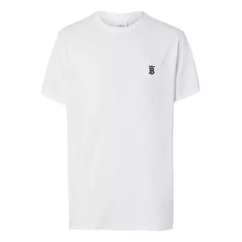 Футболка monogram motif pattern cotton male white Burberry, белый