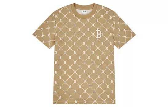 Футболка MONOGRAM Reading Collection унисекс светло-верблюжья Mlb, коричневый