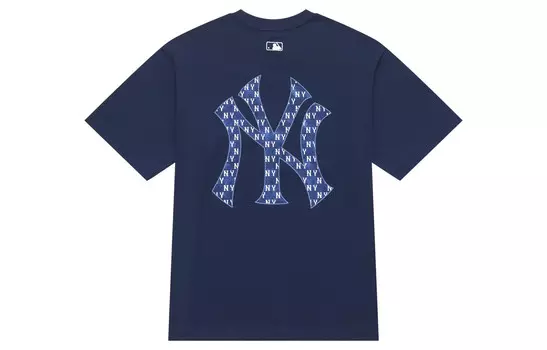 Футболка MONOGRAM Reading Collection унисекс темно-синего цвета Mlb, темно-синий