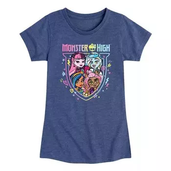 Футболка Monster High для девочек 7–16 лет с рисунком Rainbow Group Licensed Character, синий