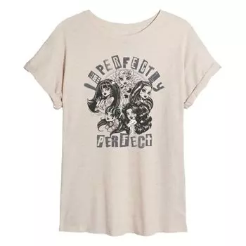 Футболка Monster High с принтом для подростков в стиле оверсайз Licensed Character, бежевый