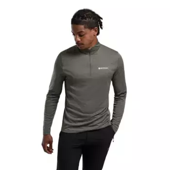 Футболка Montane Dart Half Zip long sleeve, зеленый/серый