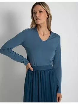 Футболка More & More Langarmshirt, синий