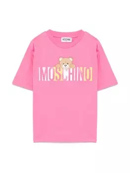 Футболка Moschino Kids с мотивом Teddy Bear, розовый