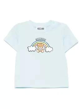 Футболка Moschino Kids с плюшевым мишкой, синий