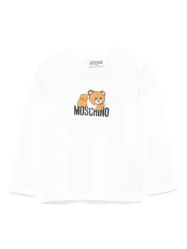 Футболка Moschino Kids с принтом Leo Teddy, белый