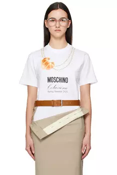 Футболка Moschino с принтом "завтрак" Moschino, белый