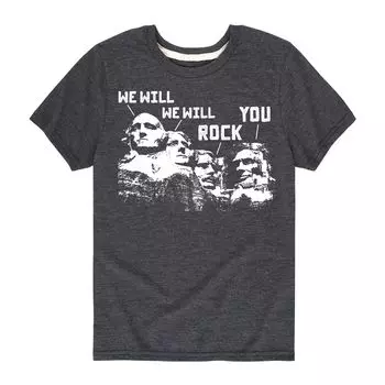 Футболка «Mount Rushmore» для мальчиков 8–20 лет «We Will Rock You» Licensed Character, серый