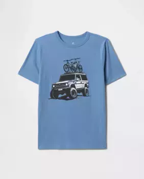 Футболка мягкого трикотажа с короткими рукавами и круглым вырезом для мальчиков Gap, синий