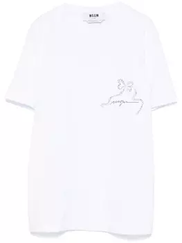 Футболка MSGM цвета рубана или кристо, белый