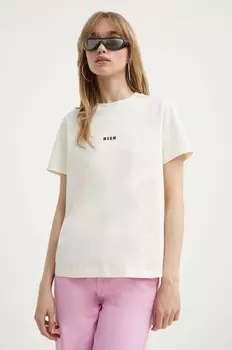 Футболка MSGM из хлопка, бежевый