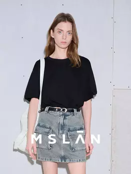 Футболка MSlan 2024 с короткими рукавами, черный