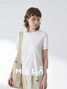 Футболка MSlan с короткими рукавами и полым воротником, черный