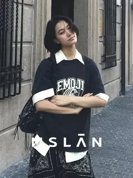 Футболка MSlan с круглым вырезом и принтом, синий