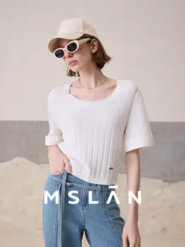 Футболка Mslan с круглым вырезом, кремовый