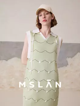 Футболка Mslan с воротником-поло и волнистым узором, черный