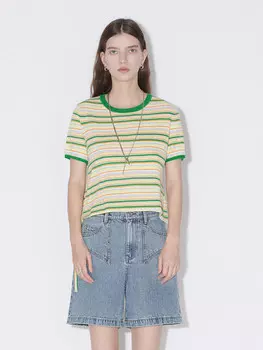 Футболка MSlan в полоску, зеленый