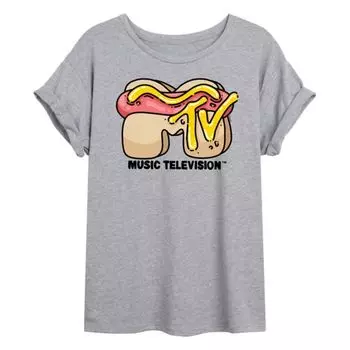 Футболка MTV Hot Dog оверсайз для подростков Licensed Character, серый