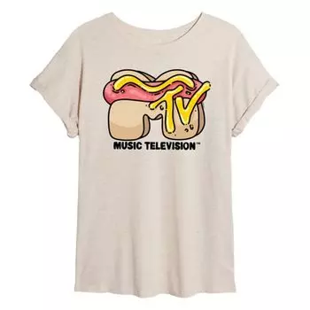 Футболка MTV Hot Dog оверсайз для подростков Licensed Character, бежевый