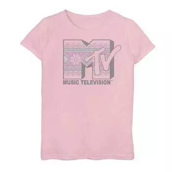 Футболка MTV с рождественским узором и логотипом для девочек 7–16 лет Licensed Character