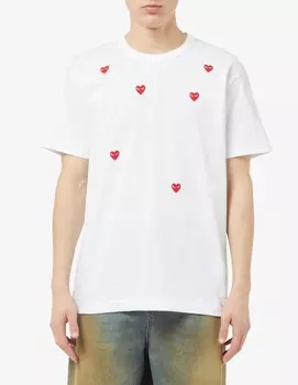 Футболка мультисердечко Comme des Garons Play, белый