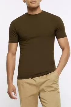 Футболка Muscle fit приталенного кроя River Island, зеленый