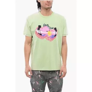 Футболка Muscle Fit с пляжным принтом Dsquared2, Green
