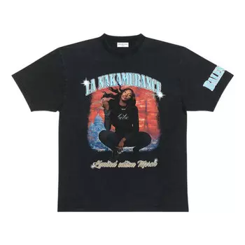 Футболка music aya nakamura merch t-shirt large fit 'black' Balenciaga, черный