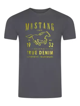 Футболка Mustang Basic Print Tee, серый