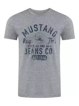 Футболка Mustang Basic Print Tee, серый