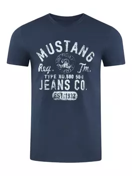 Футболка Mustang Basic Print Tee, синий