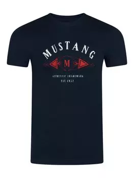 Футболка Mustang Basic Print Tee, синий