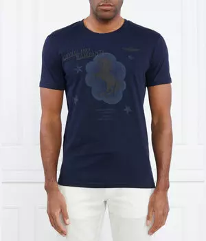 Футболка мужская Aeronautica Militare хлопковая с принтом, синий
