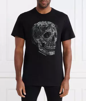 Футболка мужская Alexander Mcqueen с принтом черепа, черный