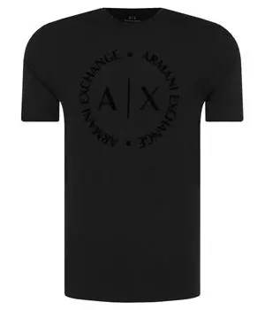 Футболка мужская Armani Exchange хлопковая с логотипом, черный