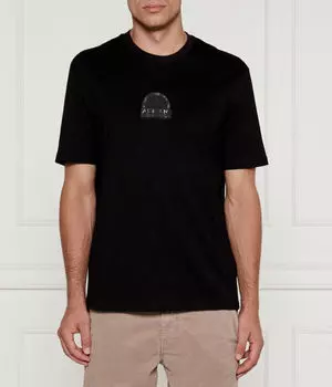 Футболка мужская Armani Exchange хлопковая с логотипом, черный