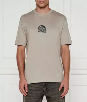 Футболка мужская Armani Exchange хлопковая с принтом, бежевый